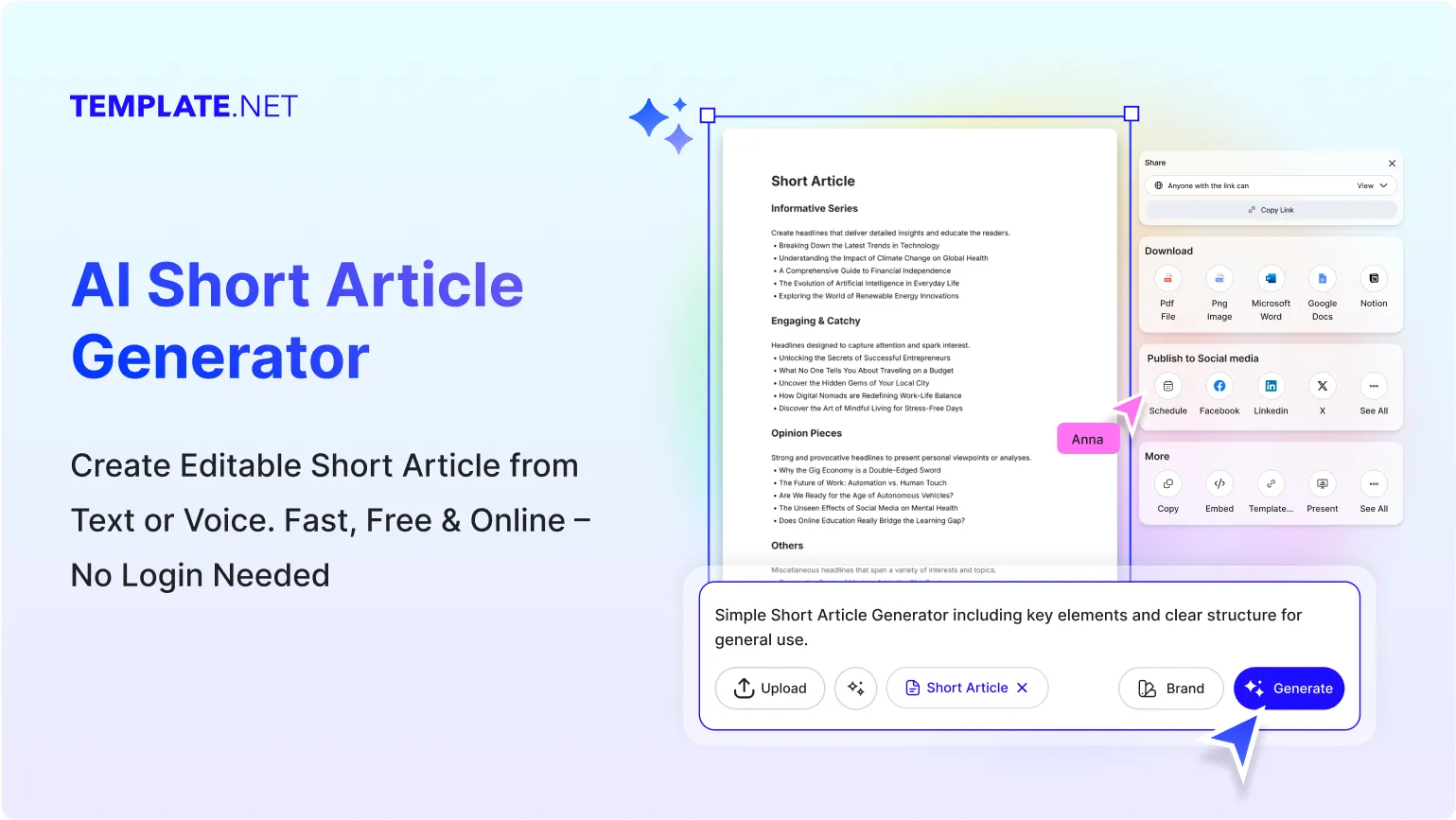 Free AI Article Generator / Short – Instant Business Article Maker Tool